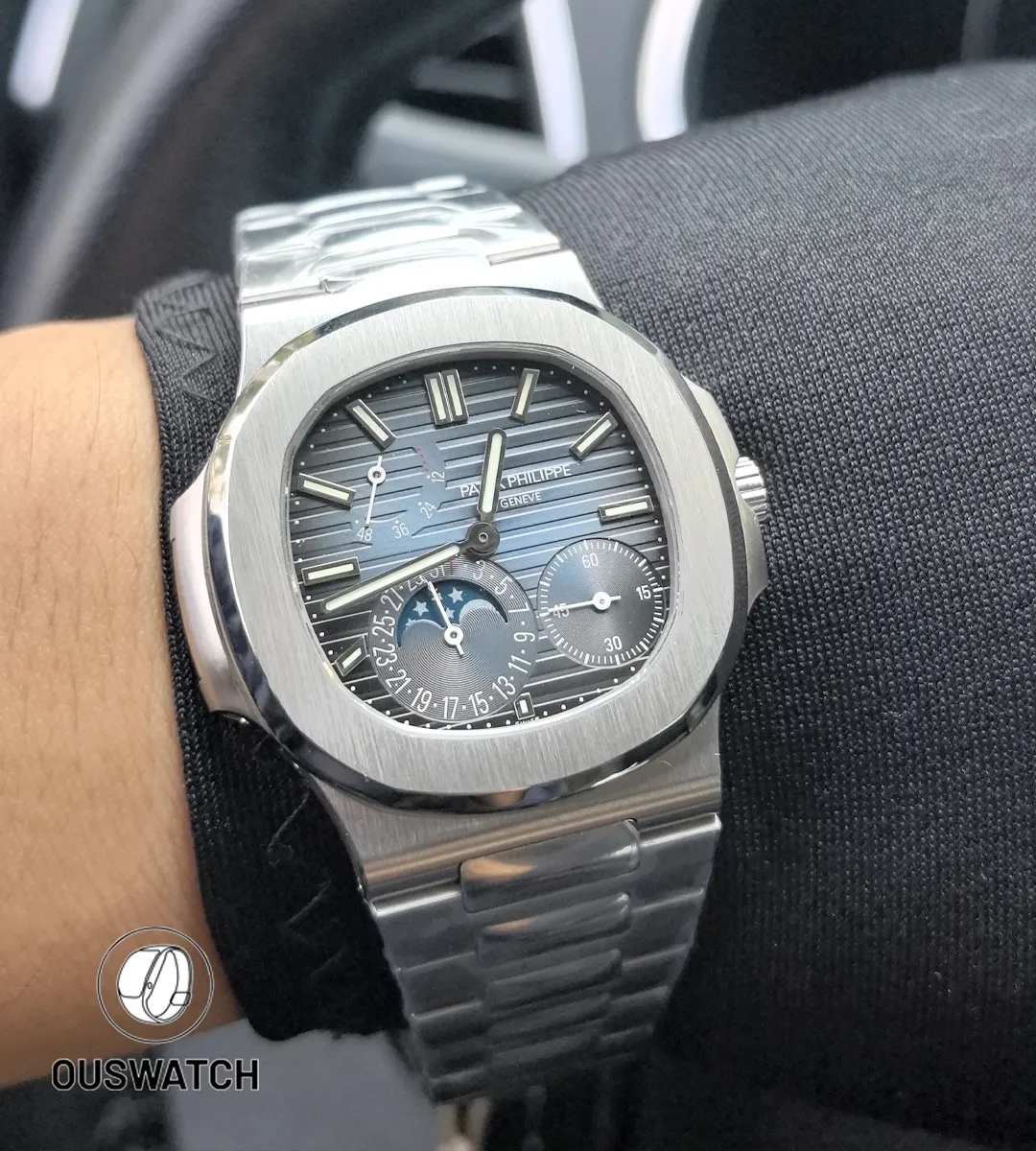 Patek Philippe Nautilus 57121A 001 40mm Blue Dial – Wristshot Display