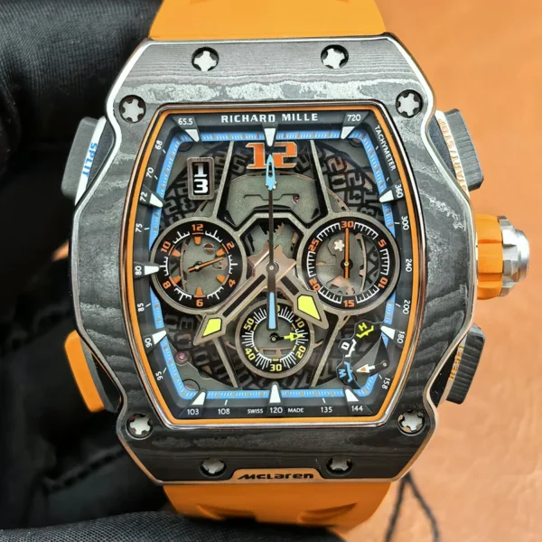 Richard Mille Replica RM 65-01 mclaren W1 Automatic Chronograph Black Quartz TPT Carbon Limited Edition