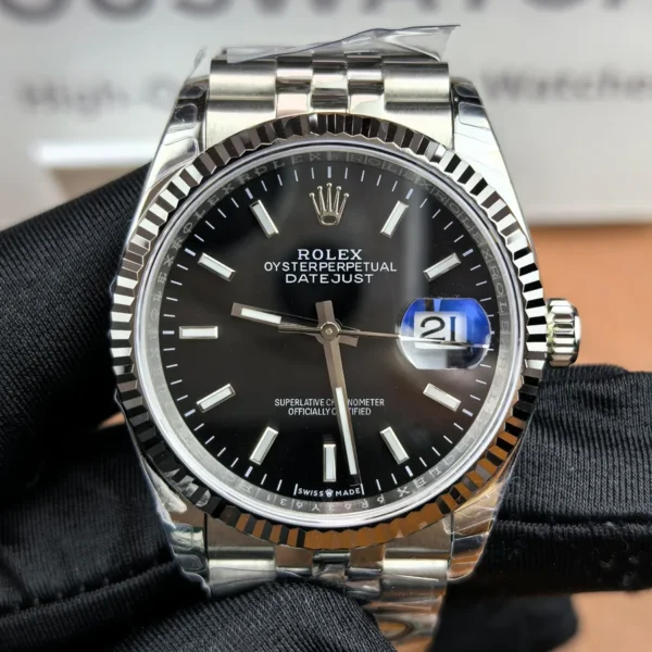 Rolex Datejust 36mm 126234-0015 Black Dial Stainless Steel Women Super Clone Watch