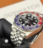 Stainless steel lugs and bracelet connection on Rolex GMT-Master II 126710BLRO-0001 — close-up.