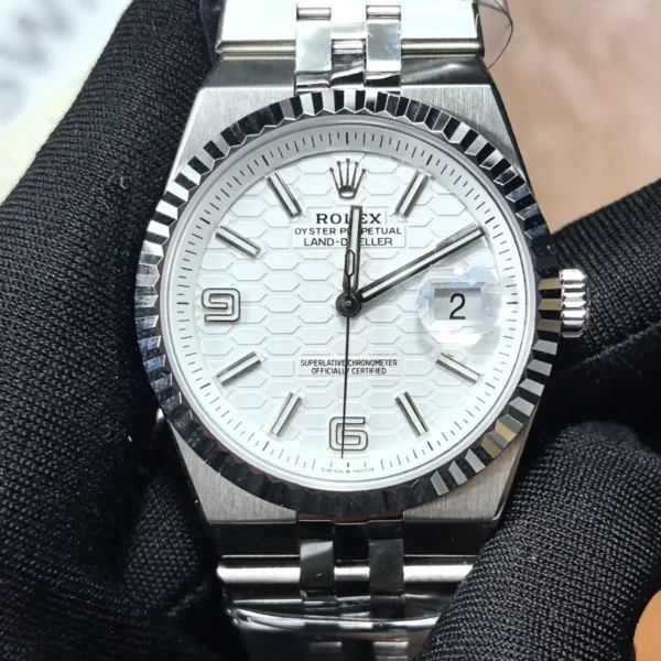 Rolex land dweller 36mm white dial stainless steel 127234-0001 Jubilee bracelet replica watch