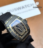 Full panoramic view of the RM 07-01 showcasing the complete silhouette—case, dial and integrated strap in one frame.