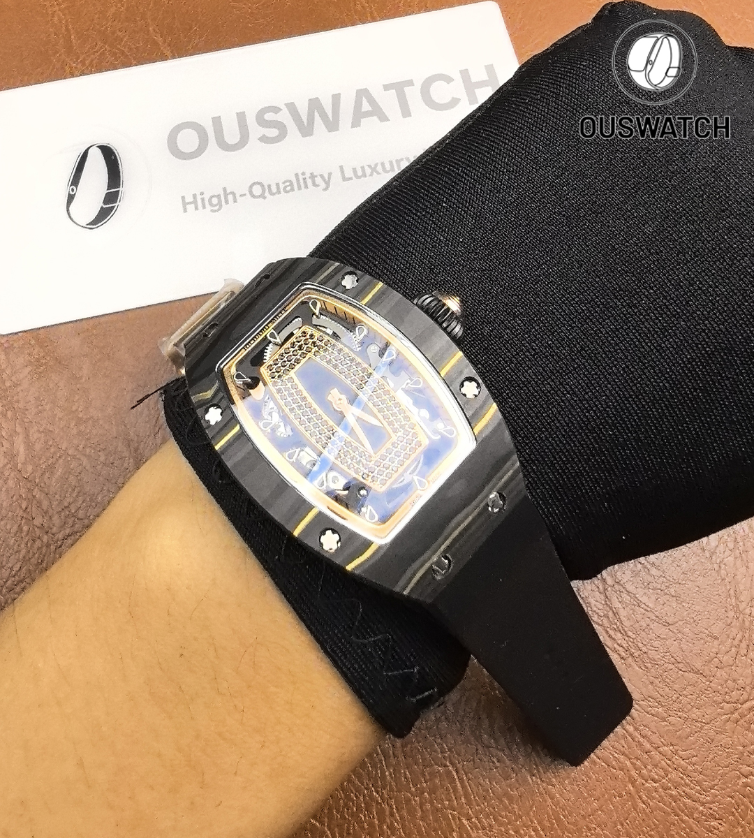 On-wrist photograph of the RM 07-01 in rose gold, illustrating scale, comfort and how the piece flatters the wrist.