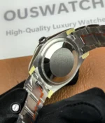 Back view of the Datejust 36mm 126200 showing screw-down caseback and flawless Oyster construction.