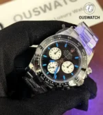 Rolex Daytona Le Mans 126529LN-0001 black-on-black shown in low light to display lume and contrast.