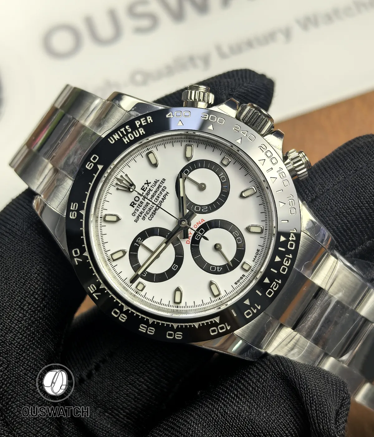 rolex daytona stainless steel white face 116500ln 120 degree panorama