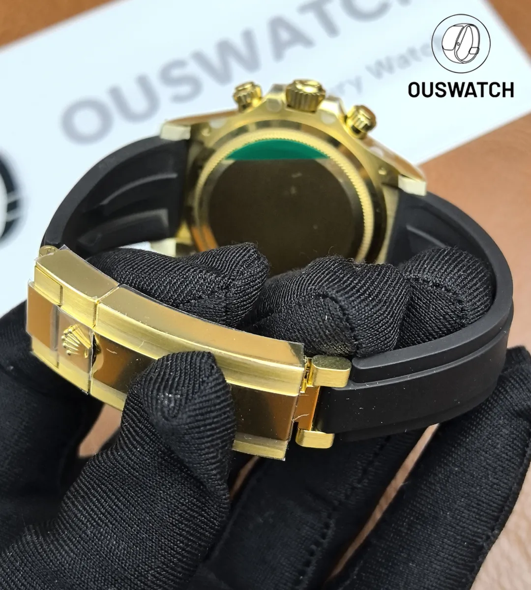 Rear view of Rolex Daytona 126518LN displaying caseback and clasp detail.