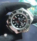 45° angled composition highlighting the Deepsea’s raised chapter ring and pronounced case architecture.