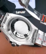 Rear view of the Deepsea 126600 displaying the reinforced caseback and solid endlink construction.