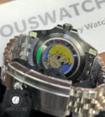 Back view of Rolex GMT-Master II 126710BLNR showing caseback and bracelet attachment.