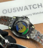 Back view of Rolex GMT-Master II 126710GRNR-0003 showing caseback and endlink attachment.