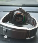 Rear perspective of the 116610LN exposing the solid caseback and the integrated endlink architecture.