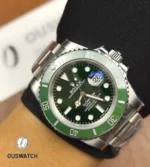 On-wrist styling shot of the Submariner Hulk 116610LV illustrating wearability and wrist presence.