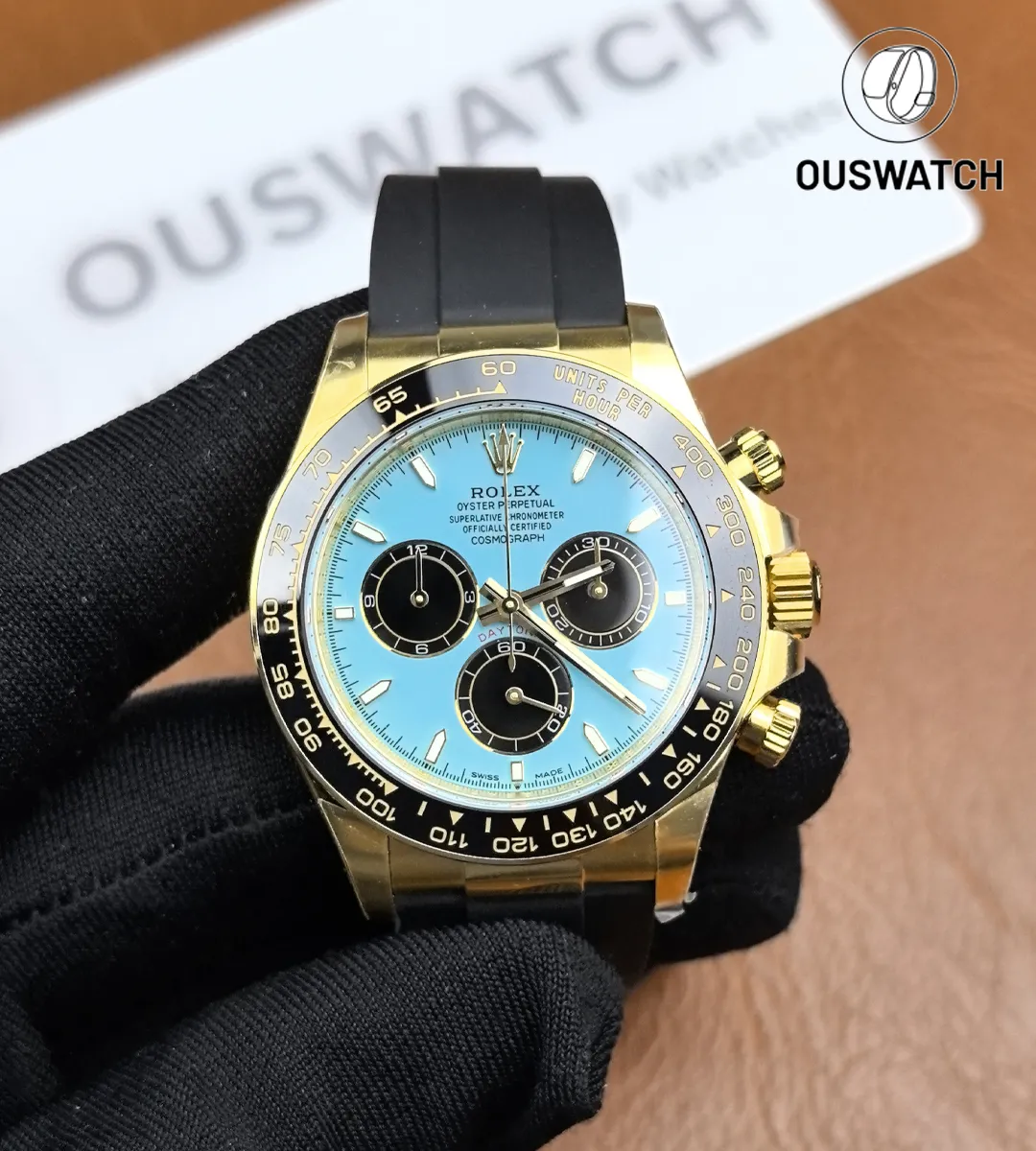 super clone daytona yellow gold tiffany blue 126518ln 0014 40mm