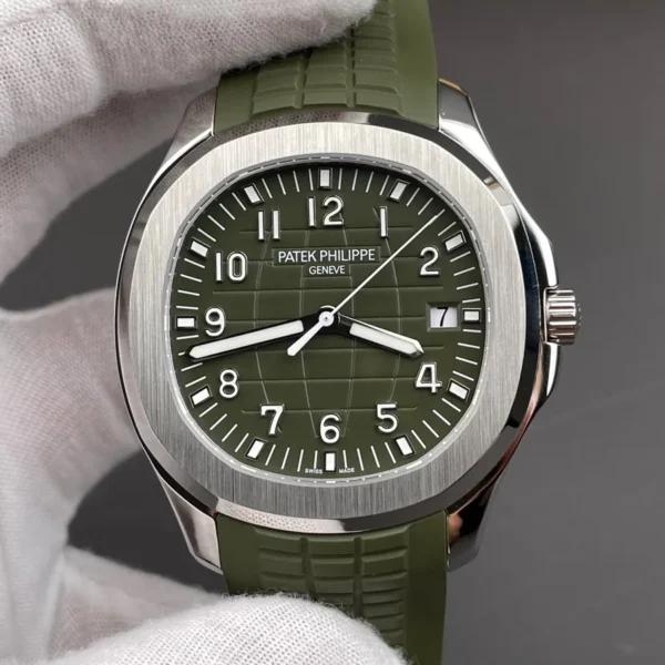Patek Philippe Aquanaut Green 5168g-010 Jumbo White Gold 42mm Rubber Strap Super Clone