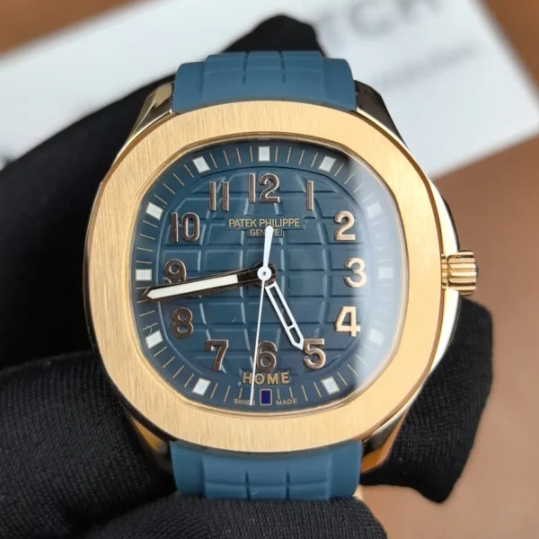Patek Philippe Aquanaut Rose Gold Blue Dial 5269R-001 Travel Time Quartz Movement Watch Super Clone