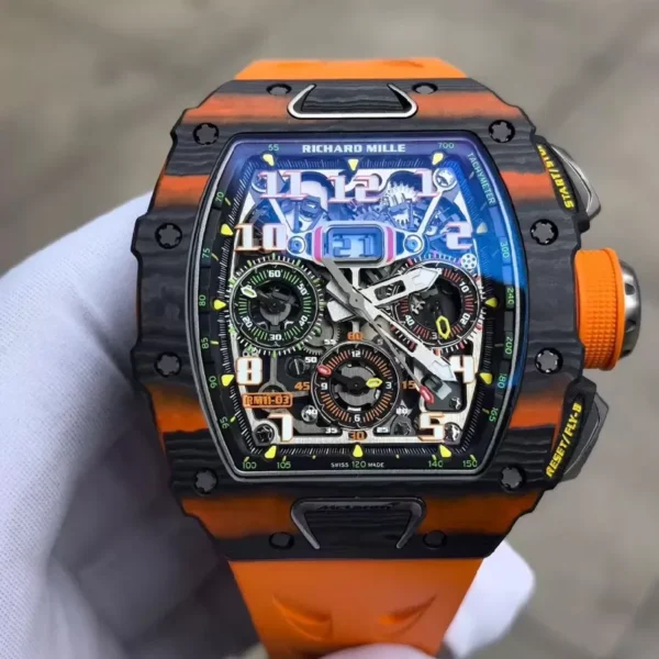 Richard Mille Mclaren Rm 11-03 Yellow Flyback Chronograph Carbon Super Clone