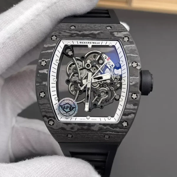 Richard Mille RM 055 Bubba Watson White Legend Skeleton Dial Americas Edition Replica Watch