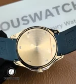 Rear view of the Aquanaut 5261R-001 showing the solid rose-gold caseback and bracelet/strap attachment