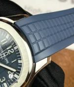 Tight composition of the case and lugs highlighting the integrated lug design and bracelet junction.