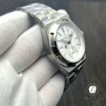 Tight shot of the exterior case flank showing brushed surfaces, polished chamfers and tight finishing tolerances