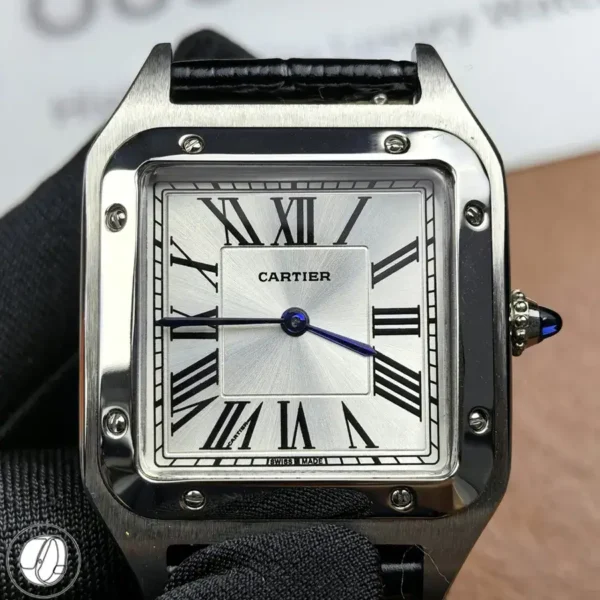 Santos Dumont Large stainless-steel watch WSSA0085 — front view showing dial and case.