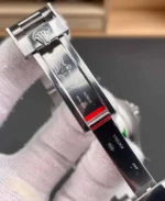 Detail of the Rolex Yacht-Master 40 Oyster clasp and bracelet adjustment system.