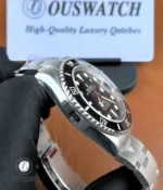 Side profile of Rolex Submariner 126610LN case, showing the case thickness, crown guards, and polished case side