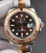 Yacht-Master 126621 chocolate dial sunburst detail under natural light
