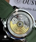 Rear close-up of the Aquanaut 5968G, displaying the visible movement through the caseback with attention to mechanical detail and finishing.