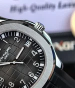Close-up of the date window on a Patek Philippe Aquanaut ref. 5167A watch
