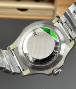 Case back of the Rolex Yacht-Master 40 126622 rhodium dial watch, showing the solid steel rear case design.