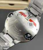 Stainless steel case back view of the Cartier Ballon Bleu W6920042 replica version.