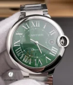 Cartier WSBB0071 dark green sunray dial with silver sword hands