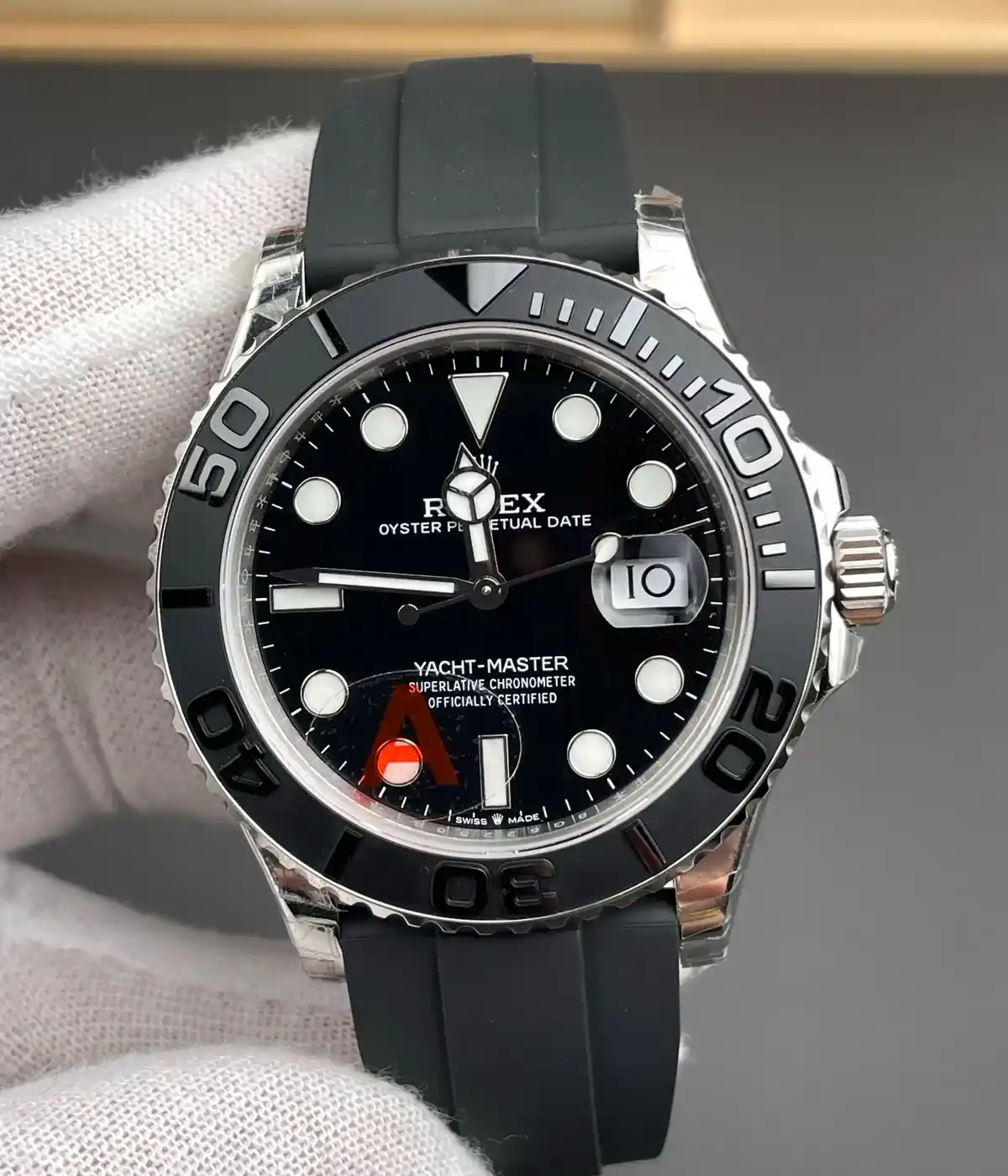 Rolex 226659 Yacht-Master watch with a black dial.