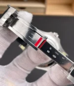 View of the opened clasp on the Rolex 226659 Yacht-Master watch.