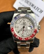 Front view of the Rolex GMT-Master II Pepsi Meteorite 126719BLRO-0002 super clone watch with meteorite dial and ceramic bezel.