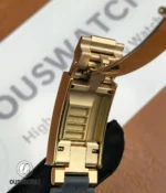 Close-up of the inner clasp structure of the Rolex Yacht-Master Rose Gold 126655.