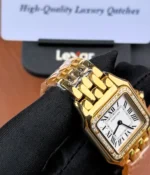 Detailed view of the Cartier WGPN0047 bracelet connection at the lugs.
