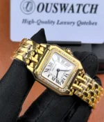 Side view of the Small Cartier Panthere WGPN0047 showing its slim profile and elegant case design.