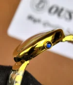 Detail view of the case and crown on the super clone Cartier Baignoire WGBA0013.