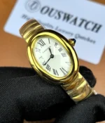 Cartier Baignoire WGBA0013 silvered dial Roman numerals and blued hands